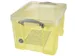 Boîte De Rangement 35 Litres Transparent Jaune