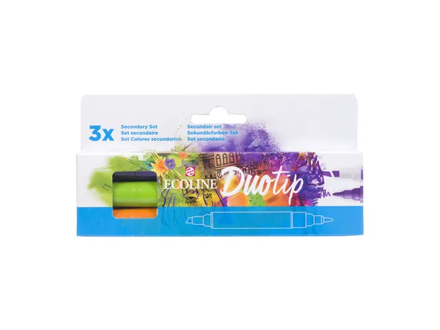 Stylo Duotip Talens Ecoline set Secondaire 3 couleurs
