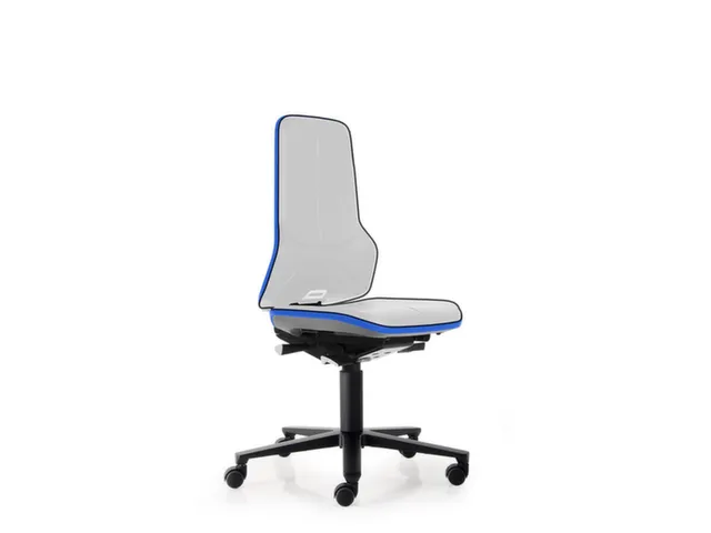 Modulaire Draaistoel 450-620mmx470mm Blauw Voetkruis Zwart Wielen