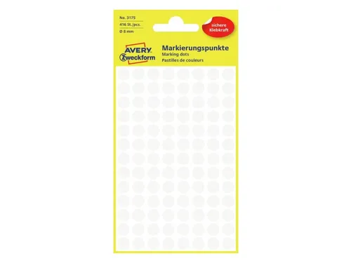 Etiket Avery Zweckform 3175 Rond Ø8mm Wit 416 Stuks