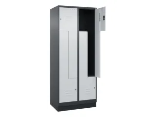 Z-garderobekast,HxBxD 1950x800x500mm,vak B 200/400mm,cil.-slot,sokkel - 2