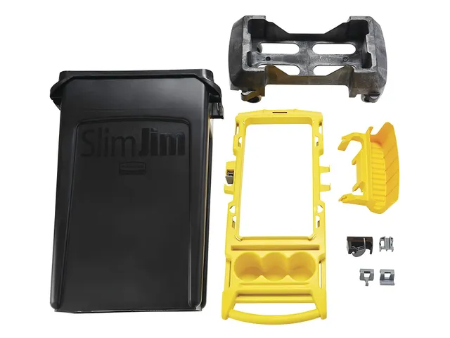 Schoonmaakkar En Afvalinzamelaar Slim Jim Rim Caddy Kit Geel Zwart