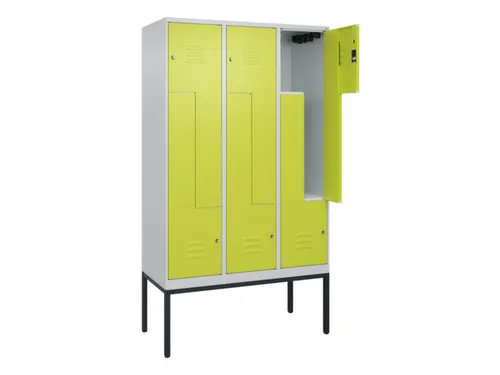 Z-garderobekast,HxBxD 2120x1200x500mm,vak B 200/400mm,cil.-slot