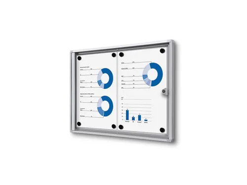 Vitrinebord Quantore voor binnen 2x A4 zilver