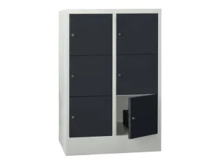 lockerkast,HxBxD 1187x800x500mm,2x3vakken,RAL7035,front RAL7016 - 2
