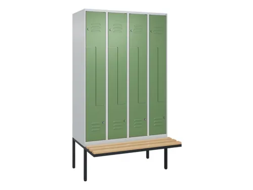 Z-garderobekast,HxBxD 2120x1200x815mm,8vak,vak B 300mm,cil.-slot