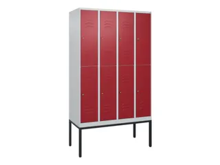 dubbeldekse locker,HxBxD 2120x1200x500mm,4x2vak.,vak B 300mm,cil.-slot - 1
