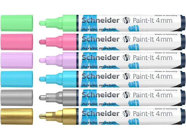 Marqueur acryl Schneider Paint-It 320 4mm étui 6st.