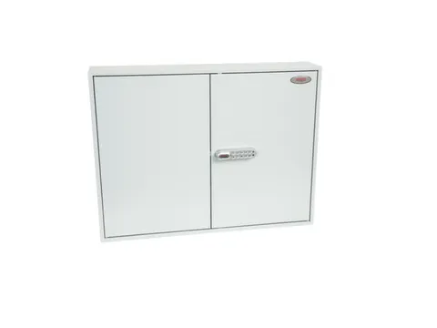 sleutelkast,400haak,HxBxD 550x730x140mm,romp grijs,front grijs