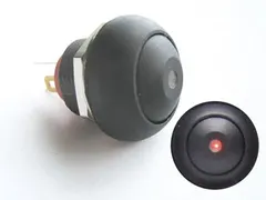 Miniatuur Drukschakelaar Met Rode Led Spst Off-(On)