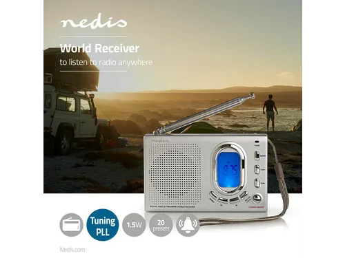 Wereldradio Nedis met wekker RDWR1000GY