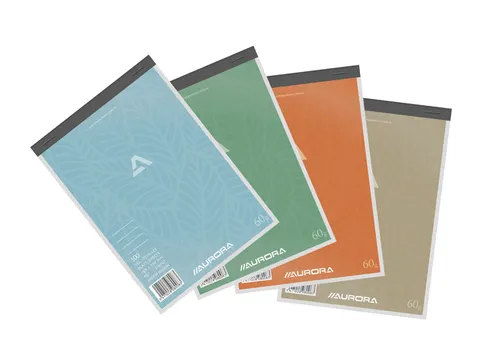 Schrijfblok Aurora A5 lijn 100 vel 60gr assorti