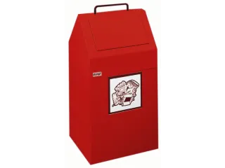 Afvalverzamelaar Vuurremmend 45 Liter 640X330X310Mm Rood - 2