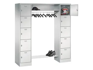 personeelsgarderobe draaigr. 1950x1700x500mm 2x5 vakken 400mm RAL7035 - 1