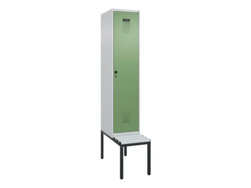 locker met bank,voor scheiding van kleding,HxBxD 2120x400x815mm,1vak