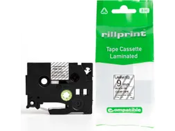 compatible TZe tape voor Brother TZe-121, 9 mm, zwart op transparant