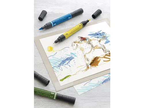 Tekenstift Faber-Castell Pitt Artist Pen duo marker 199 zwart