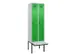 locker met bank,voor scheiding van kleding,HxBxD 2120x600x815mm,2vak