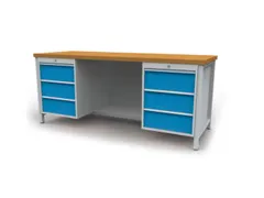 établi HxlxP 860x2000x750mm piètement RAL3003 faces avant RAL3003