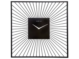 Wandklok Nextime 45x45x15 zwart metaal Vasco Square - 1