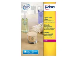 Laseretiket Avery 96x50.8mm Transparant 25 Vel 10 Etiketten Per Vel