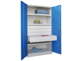 systeemkast,HxBxD 1950x1040x630mm,3xStalen bodem,RAL7035,front RAL5012 - 2