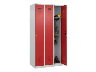 locker,HxBxD 1850x900x500mm,3vak,vak B 300mm,cil.-slot,staand op vloer - 1
