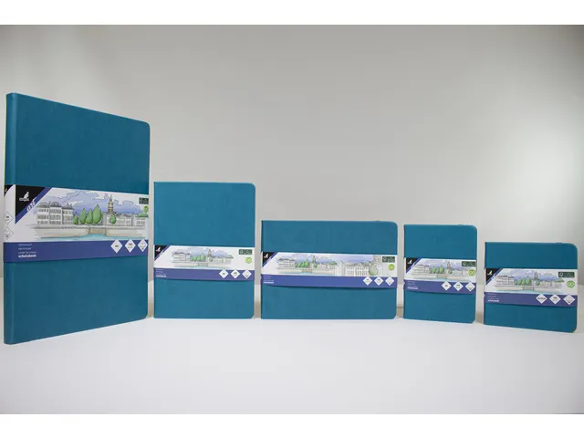 Schetsboek Kangaro A4 dark turquoise PU HC 80 vel 140gr roomwit met el