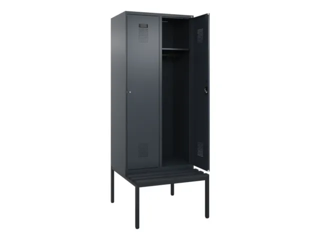 locker met bank,HxBxD 2120x800x815mm,2vak,vak B 400mm,cilinderslot