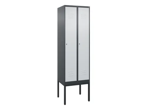 locker,HxBxD 2120x600x500mm,2vak,vak B 300mm,cil.-slot,voetonderstel