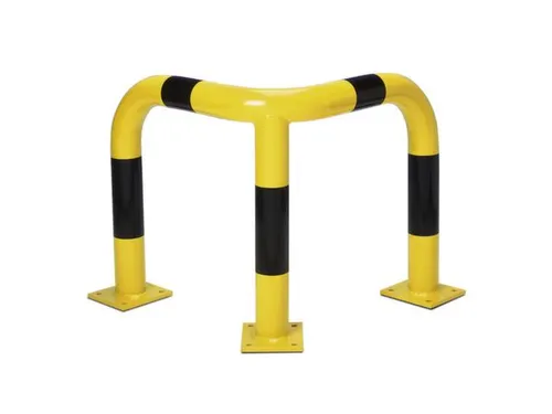 Hoekbeschermbeugels Staalbuis 1200x600mm Ø76mm Binnenshuis Geel/Zwart
