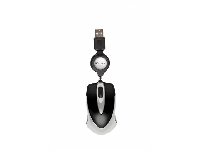 Verbatim Go Mini muis Ambidexter kabel optisch 1000DPI zwart