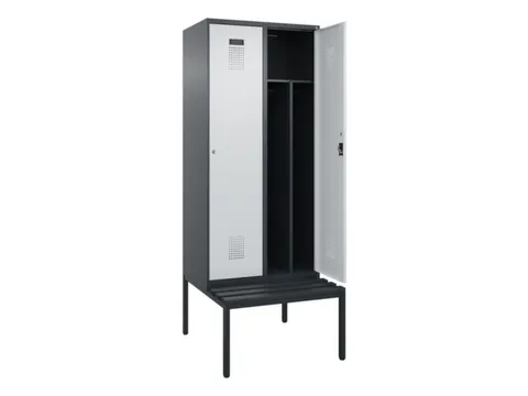 locker met bank,voor scheiding van kleding,HxBxD 2120x800x815mm,2vak