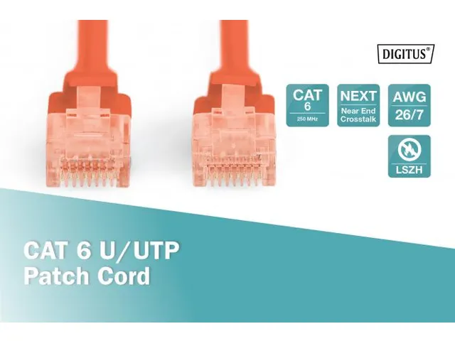 CAT 6 U-UTP patchkabel Cu LSZH AWG 26/7 lengte 0,50m Rood