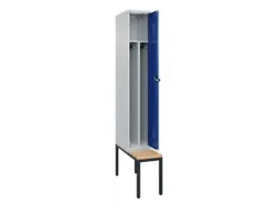 locker met bank,voor scheiding van kleding,HxBxD 2120x300x815mm,1vak