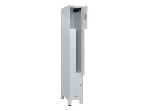 Z-garderobekast,HxBxD 1950x300x500mm,vak B 150/300mm,cil.-slot,voeten