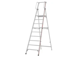 platformladder,bordes HxBxD 2110x440x400mm,9treden,aluminium - 2