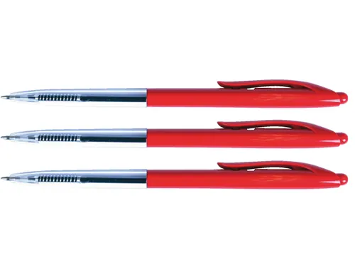 Balpen Quantore drukknop rood medium
