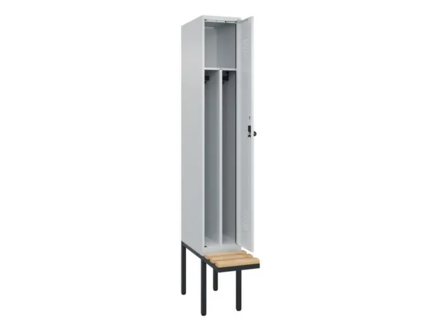 locker met bank,voor scheiding van kleding,HxBxD 2120x300x815mm,1vak