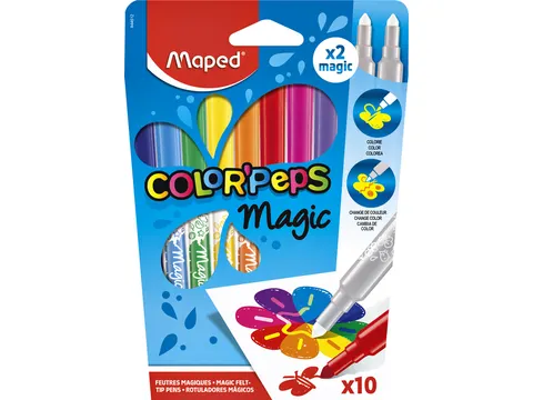 Viltstift Maped Color'Peps Magic set à 10 kleuren