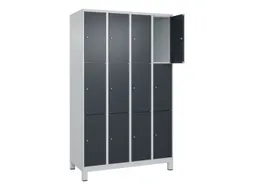 lockerkast,HxBxD 1950x1200x500mm,4x3vakken,vak B 300mm,cil.-slot