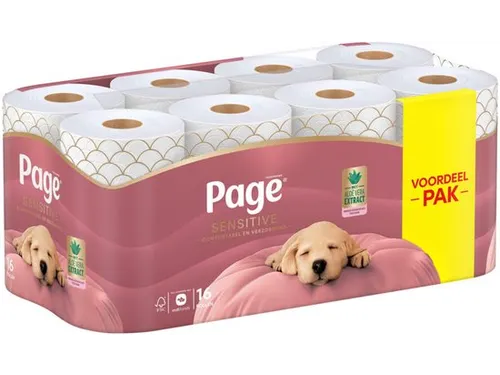 Toiletpapier Page Sensitive Aloë Vera 3-laags wit 140vel