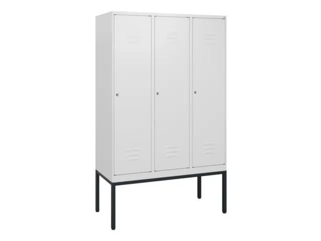 locker,HxBxD 1950x1200x500mm,3vak,vak B 400mm,cil.-slot,voetonderstel