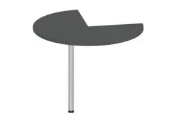 aanbouwtafel,i.h.v.,HxØ 720-840x1000mm,driekwartrond,MS-donkergrijs