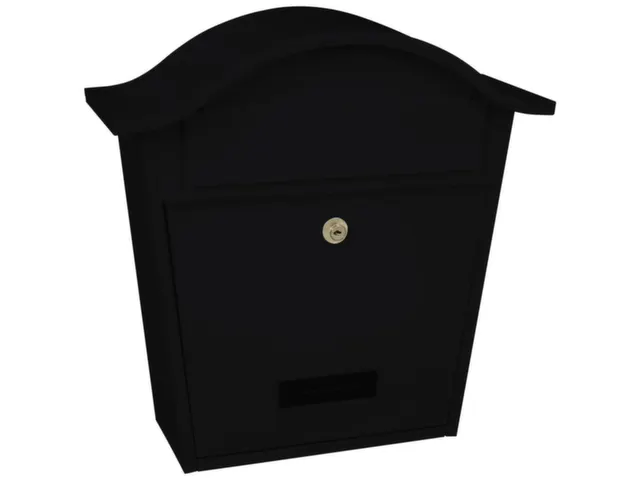 muurbrievenbus,staal,zwart,HxBxD 370x362x133mm,inworp/uitname voor