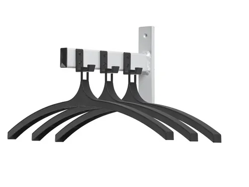 Wandgarderobe HIQ 3 hangers aluminiumgrijs