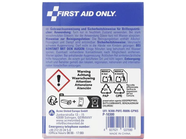 Brillendoekjes First Aid Only pak à 50 stuks