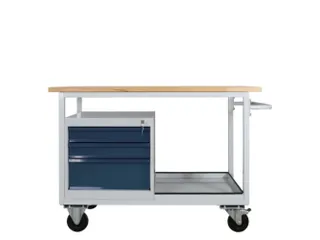 werkbank,verrijdbaar,HxBxD 850x1300x600mm,beukblad,draagverm. 300kg - 1