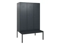 locker met bank,HxBxD 1950x1200x815mm,3vak,vak B 400mm,cil.-slot