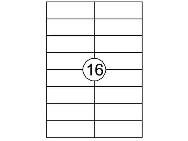 Etiketten universele labels A4 permanent 70x37mm Wit 1600 stuks